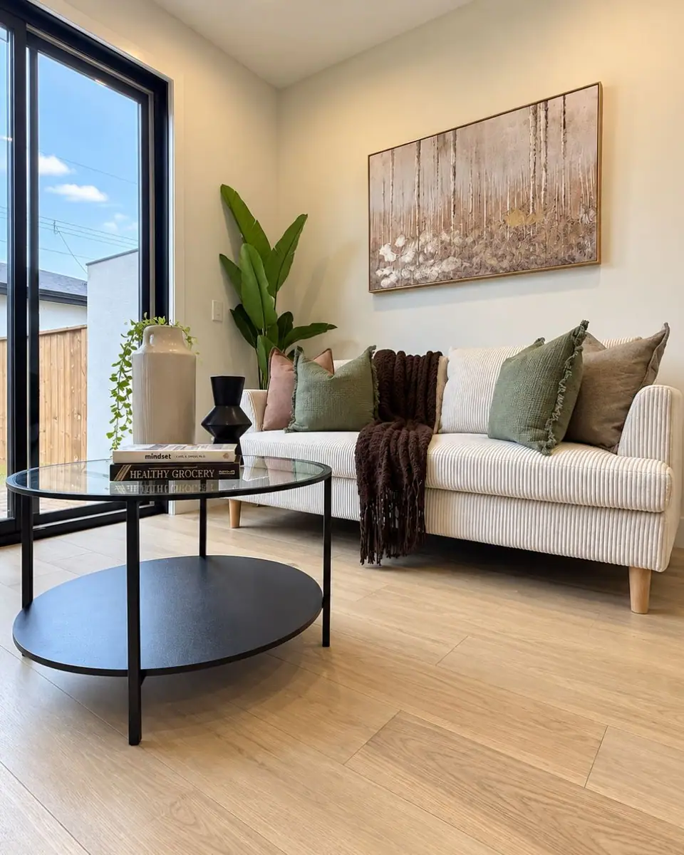 Staged Calgary family room