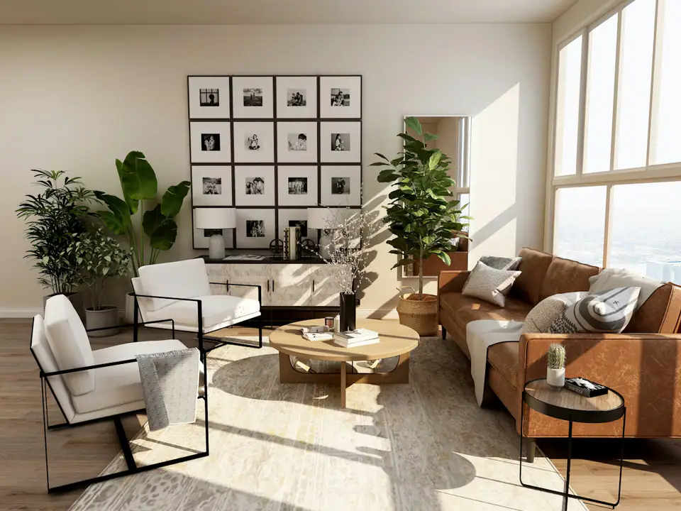Vacant home staged living room